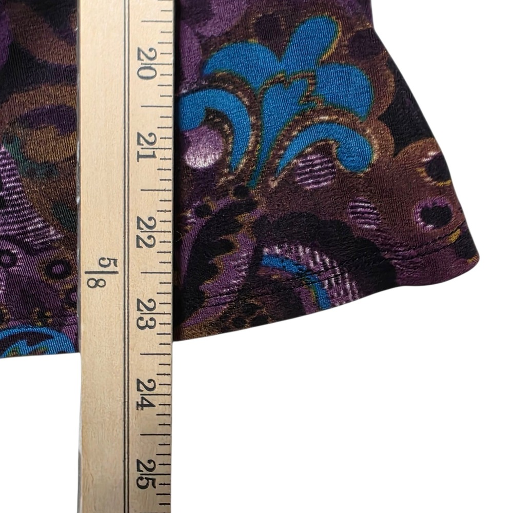 Chicos Travelers Purple Paisley Metallic Lightweight Cardigan Women Size M - Picture 4 of 7